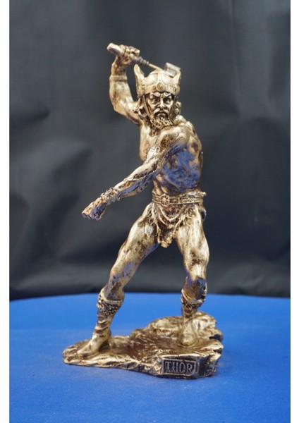 Iskandinav Mitolojisi Thor Heykel Biblo – Savaşçı Ruhun Simgesi Dekoratif Aksesuar (27 Cm)