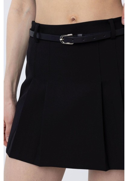 Siyah Pileli Kadın Mini Etek fırsatları