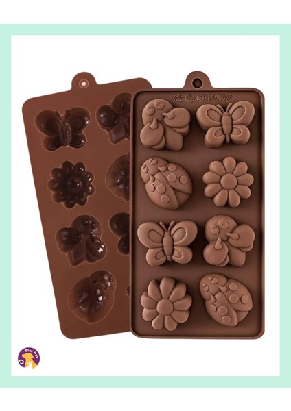 Hayvan ve Böcek Figürlü Silikon Kalıbı – Çikolata, Şeker, Jelibon, Kurabiye, Buz ve Puding Için Çok Amaçlı