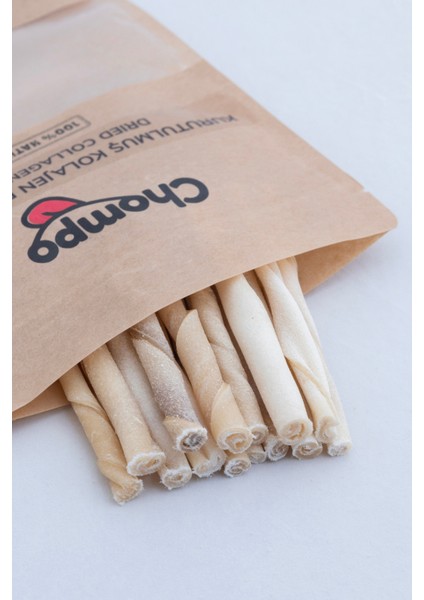 Kurutulmuş Kolajen Burgu Çubukları Köpek Ödülü 100 gr