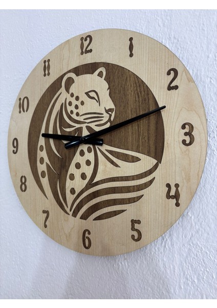 Safari Serisi - Leopar - Ahşap Duvar Saati - 40 cm (Çift Katmanlı Ahşap) modelleri