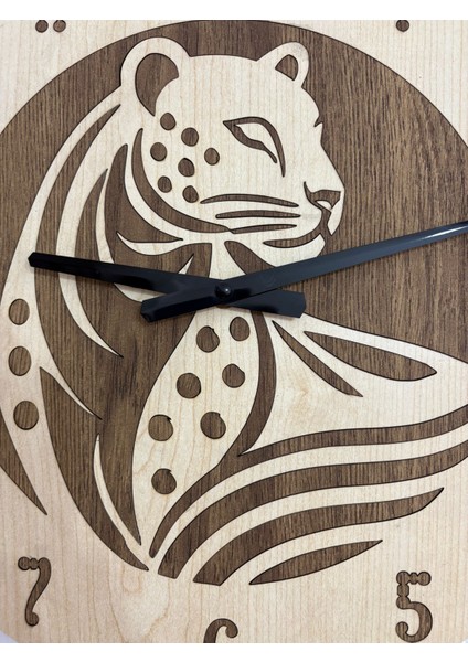 Safari Serisi - Leopar - Ahşap Duvar Saati - 40 cm (Çift Katmanlı Ahşap) indirimleri