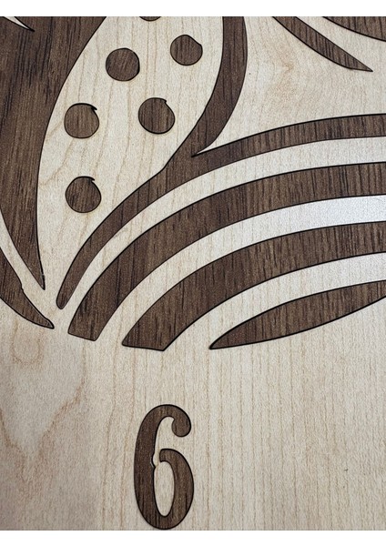 Safari Serisi - Leopar - Ahşap Duvar Saati - 40 cm (Çift Katmanlı Ahşap)