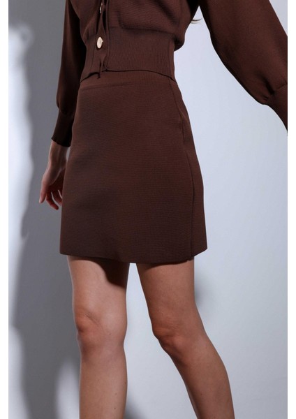 Kahve Triko Kadın Mini Etek fiyatları