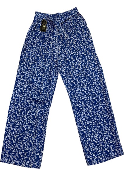 Kadın Çiçek Desenli Yeşil Pijama Altı – Rahat Pamuklu Ev Giyim