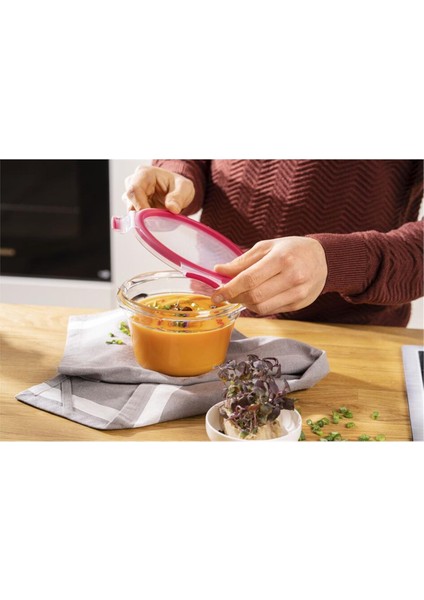 MasterSeal Fresh 0,9 Litre Cam Saklama Kabı - Kırmızı