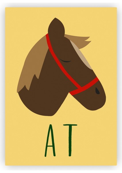 At Çocuk Odası Posteri Çocuklar İçin Ahşap Poster 20 x 29 cm