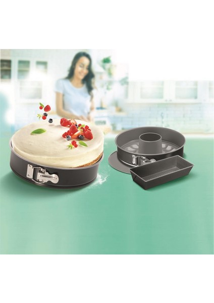 J174S2 EasyBake 3 Parça Kek Kalıbı Seti (Savarin / Dikdörtgen / Kelepçeli) - 2100124865