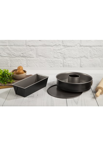 J174S2 EasyBake 3 Parça Kek Kalıbı Seti (Savarin / Dikdörtgen / Kelepçeli) - 2100124865