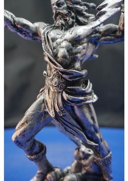 Mitolojik Tasarım Zeus Heykel Biblo - Ev Ofis Dekoratif Hediyelik Aksesuar (25 Cm) indirimleri
