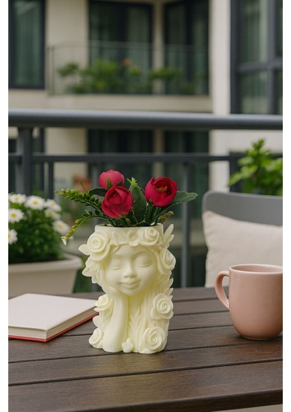 Dekoratif Kız Figürü Sukulent & Kaktüs Saksısı Dekor Aksesuarı Masaüstü Saksı Balkon Dekoru fiyatları