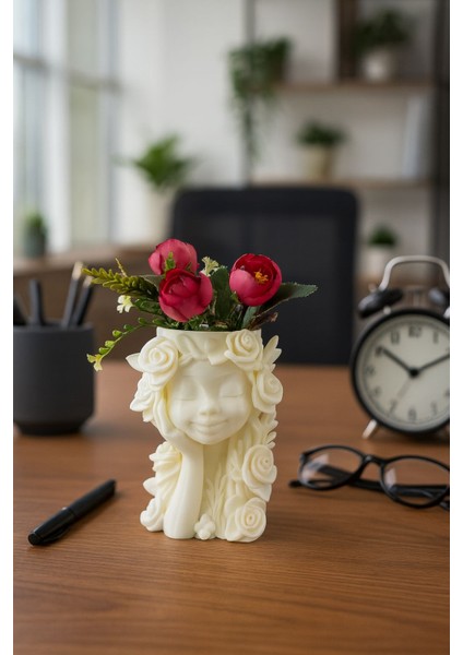 Dekoratif Kız Figürü Sukulent & Kaktüs Saksısı Dekor Aksesuarı Masaüstü Saksı Balkon Dekoru fırsatları