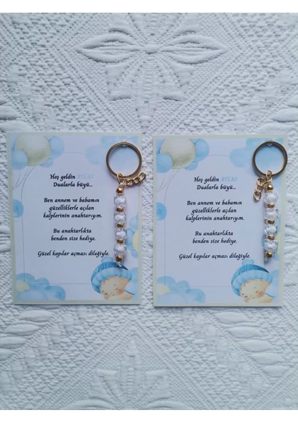 72 Adet Isme Özel Tasarım Beyaz Anahtarlık Hastane Yeni Doğan 40 Mevlidi Dağıtmalık Hediyelik fiyatları