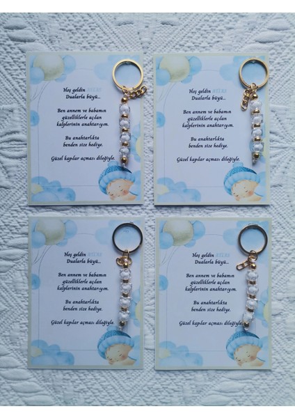 72 Adet Isme Özel Tasarım Beyaz Anahtarlık Hastane Yeni Doğan 40 Mevlidi Dağıtmalık Hediyelik fırsatları