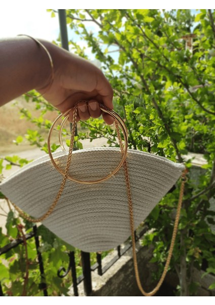 El Yapımı Abiye Çanta, Gold Metal Halka Saplı ve Zincir Askılı Tasarım Davet Çantası indirimleri