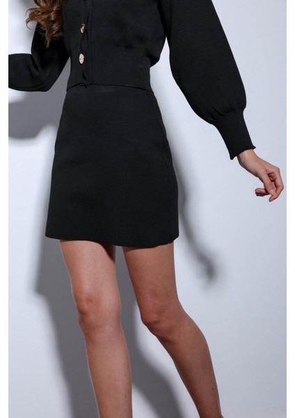 Siyah Triko Kadın Mini Etek fiyatları