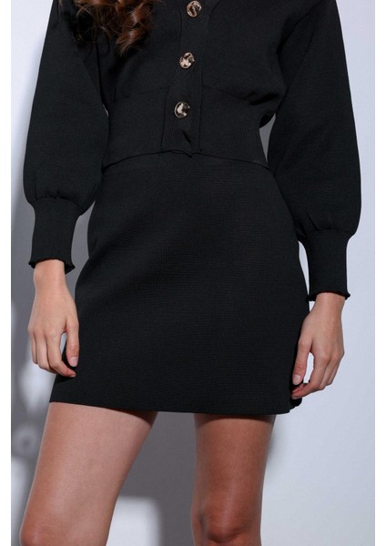 Siyah Triko Kadın Mini Etek fırsatları