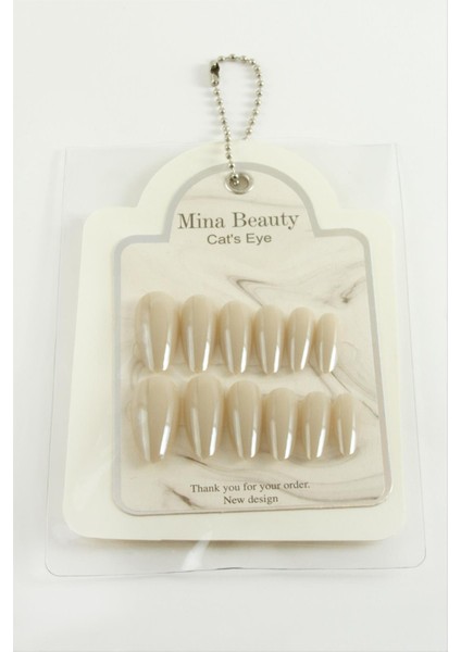 Msa-Shop Mina Beauty Kedi Gözü Takma Tırnak-Krem fiyatları