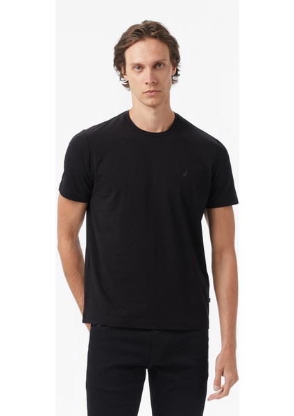 Erkek Siyah Classic Fit T-Shirt V55340T.0TB