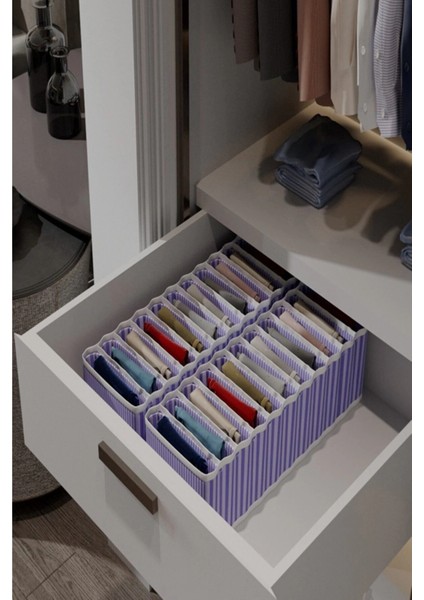8 Bölmeli Dolap ve Çekmece Içi Düzenleyici Akordiyon Organizer L-00517 (1 Adet)