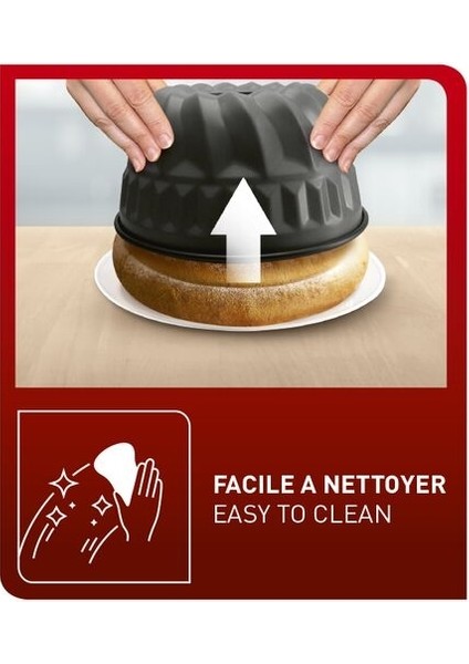 EasyBake Alman Kek Kalıbı 22 cm Karbon Çelik Açık Gri Yapışmaz Kaplama ve Isı Dayanımı indirimleri