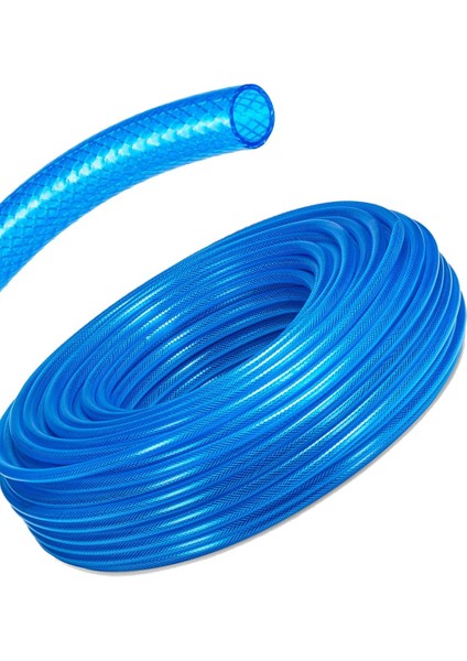 1.1/4 (3,17 CM) Örgülü Bahçe Hortumu Çatlamaz, Kırılmaz, Esnek (25 Metre) Mavi