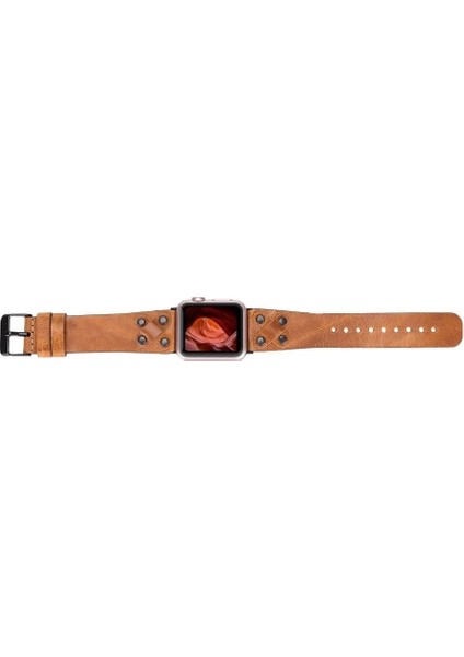 Apple Watch Uyumlu Deri Kordon Cross 42-44-45MM Bt V18 modelleri
