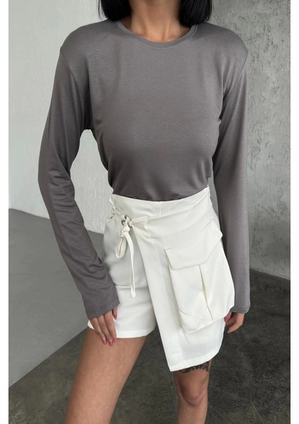 Rahat ve Şık Uzun Kollu Bisiklet Yaka Likralı Viskon Penye Body Füme ( Lisinya ) fırsatları