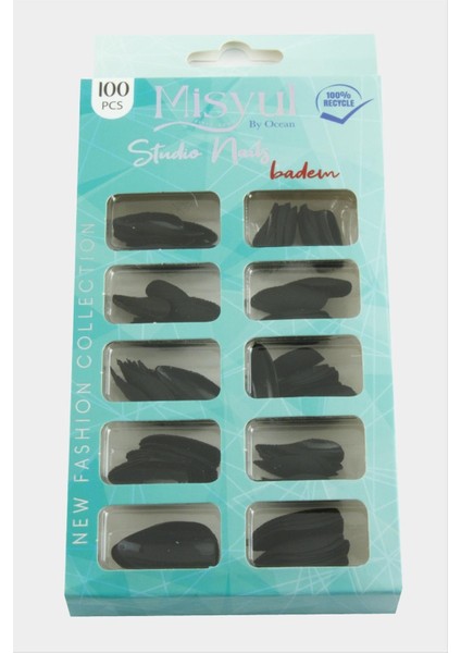 Msa-Shop Misyul Badem Mat Takma Tırnak 100 Adet-Siyah modelleri