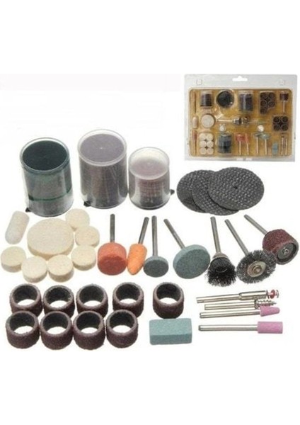 105 Parça Taşlama Zımpara Dremel Gravür Oyma Aksesuar Set