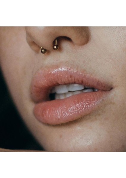 Cerrahi Çelik Ucu Toplu Burun Piercingi 8 mm Silver Renk