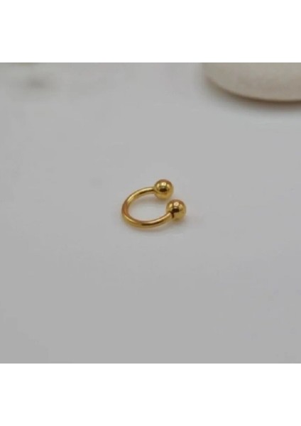 Cerrahi Çelik Ucu Toplu Burun Piercingi 8 mm Silver Renk