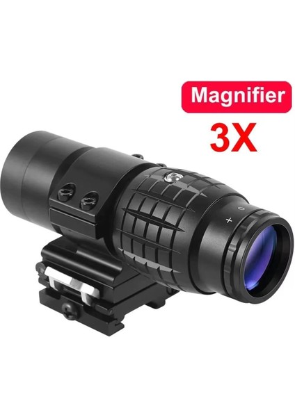 Magnifier 3x Yakınlaştırmalı Dürbün - 22MM Ray Uyumlu, Katlanır Yaylı Ayaklı modelleri