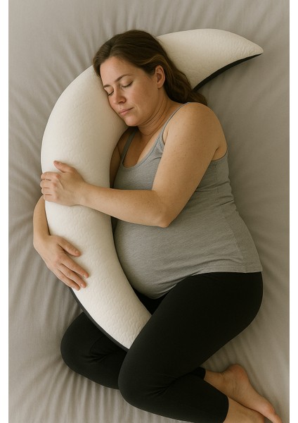 Ice Lumea Destekli Ice Sleep Soğuk Yatak Kumaşlı Ay Şekil Hamile Yastığı fırsatları