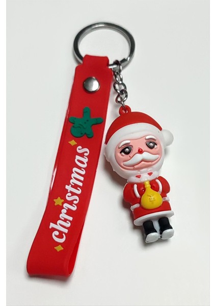 Msa-Shop Yılbaşı Noel Baba Silikon Anahtarlık-Kırmızı