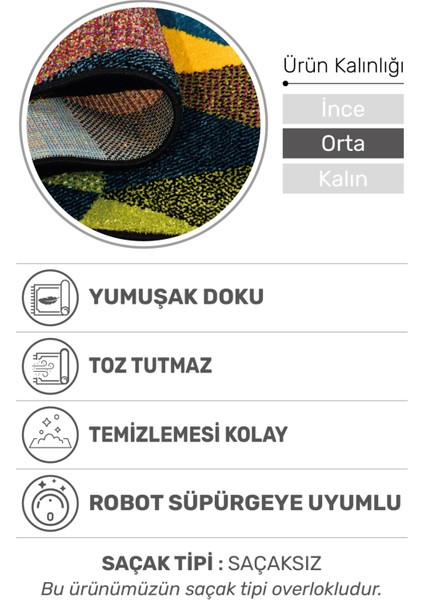 Colora Halı Koleksiyonu | Yumuşak Renkli Kare Halı, Tozumaz, Modern Tasarım ve Kolay Temizlik fiyatları