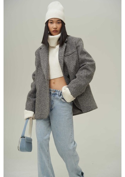 Enzo Antrasit Blazer Ceket