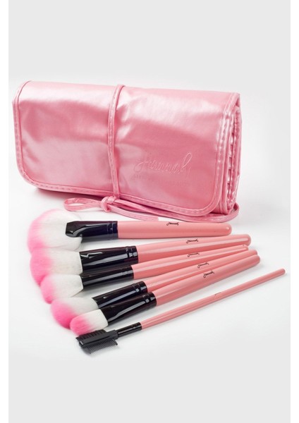 Şık Tasarımlı 32 Parça Pembe Makyaj Fırça Seti Çeyiz Hediye