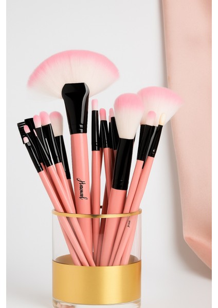 Şık Tasarımlı 32 Parça Pembe Makyaj Fırça Seti Çeyiz Hediye fiyatları