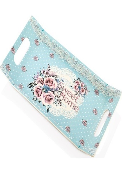 Desenli Çay Kahve Melamin Sunum Tepsisi