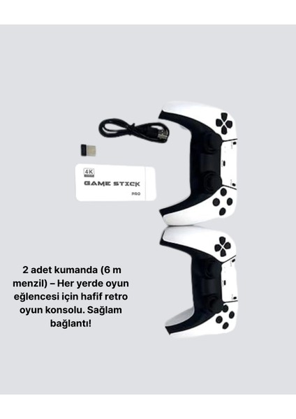 20.000 Yüklü Oyunlu Kablosuz Retro Oyun Konsolu 4K Destekli fırsatları