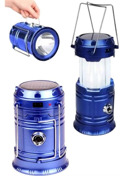 Msa-Shop Kamp Feneri Şarj Edilebilir Güneş Enerjili Işıldak USB Şarjlı