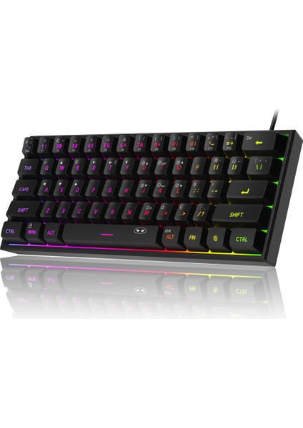 TS91 61 Tuş Rgb Kablolu Siyah Membran Türkçe Q Gaming Klavye