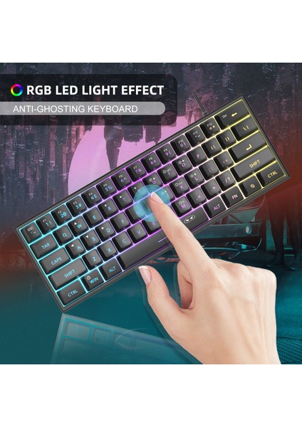 TS91 61 Tuş Rgb Kablolu Siyah Membran Türkçe Q Gaming Klavye indirimleri