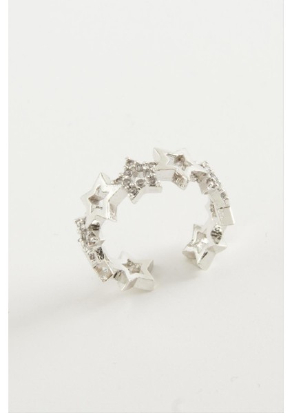 Msa-Shop Yıldız Zirkon Taşlı Yüzük-Gümüş Rengi fiyatları