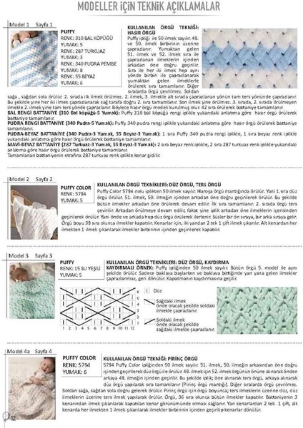 (5 Adet ) Puffy Color El Örgü Ipliği 5'li Paket 100 gr 9 mt Parmak Örgü Ipi 6520 modelleri