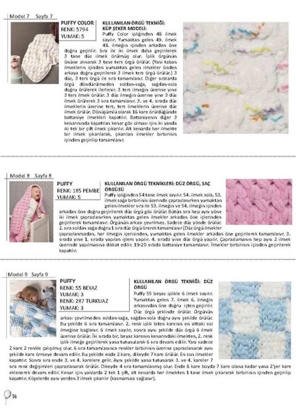 (5 Adet ) Puffy Color El Örgü Ipliği 5'li Paket 100 gr 9 mt Parmak Örgü Ipi 6520 indirimleri