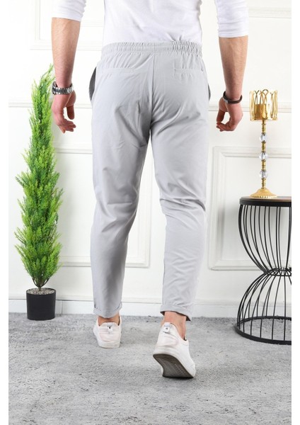 Erkek Beli Lastikli Double Paça Spor Gri Jogger Pantolon modelleri