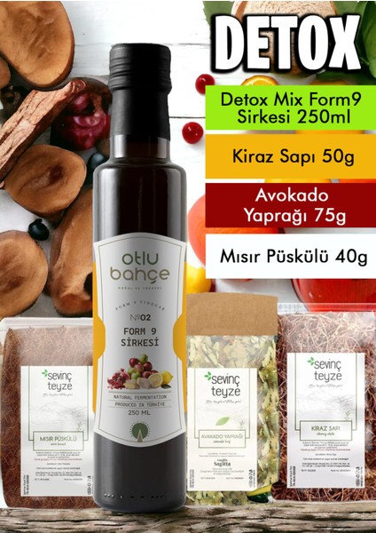 Detox Form Paketi (Avokado Yaprağı, Kiraz Sapı, Mısır Püskülü, Form9 Sirkesi)