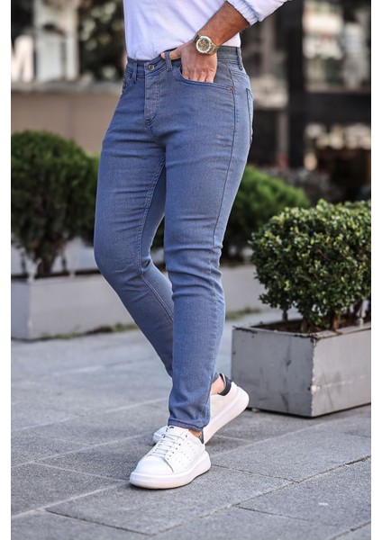 Slim Fit Likralı Erkek Kot Pantolon